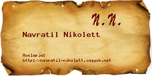 Navratil Nikolett névjegykártya